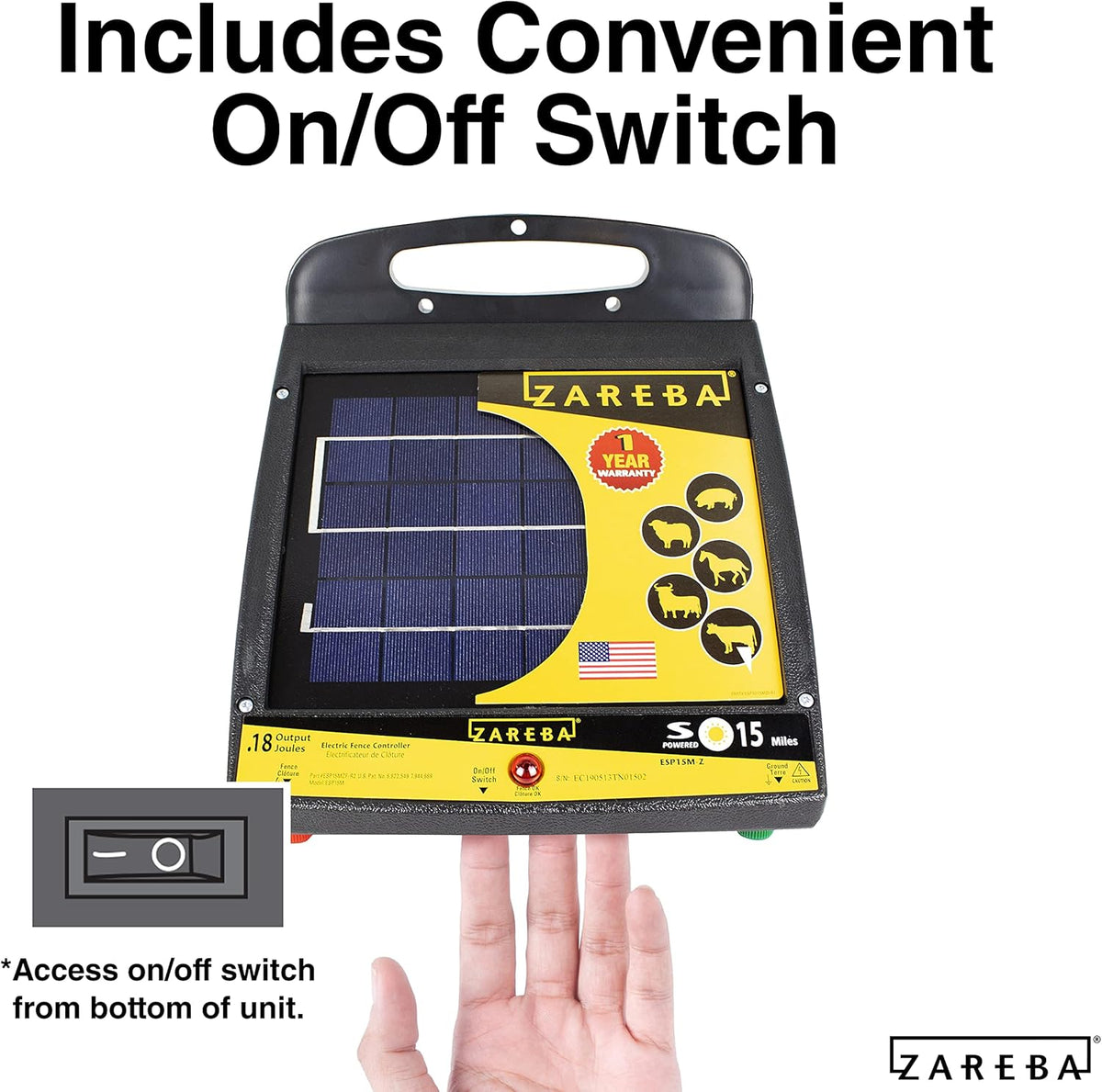 15-Mile Solar Low Impedance Fence Charger G547