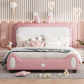 Pink Full Size Kids Princess Bed with Bunny Shape Headboard B9673