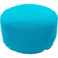 Aqua Blue Round Wool Pouf Ottoman V619606