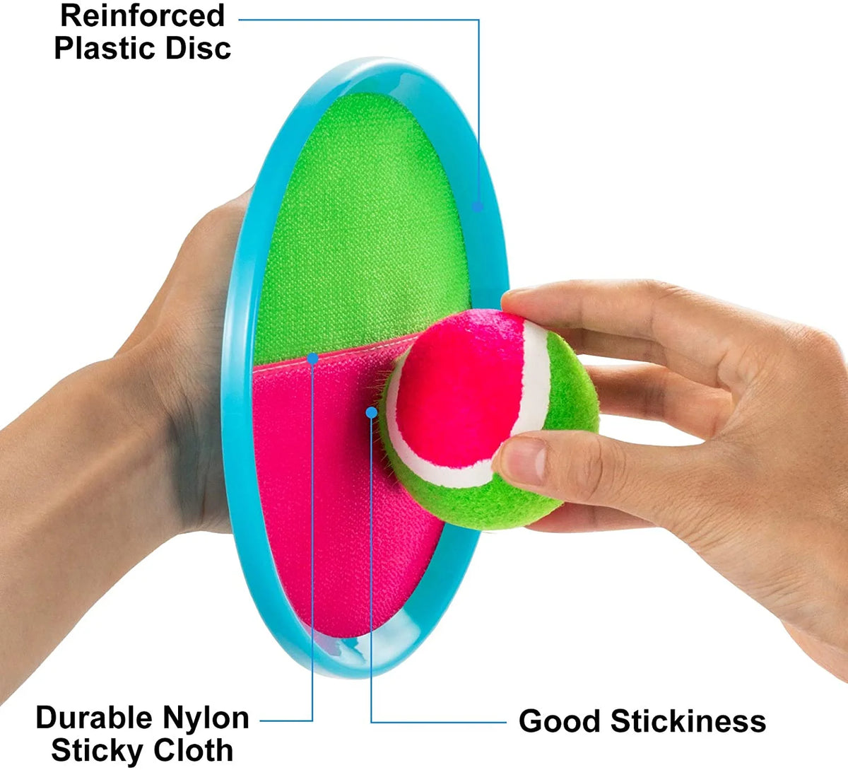 Toss Catch Ball Set with 2 Paddles 1 Catch Ball Q203973