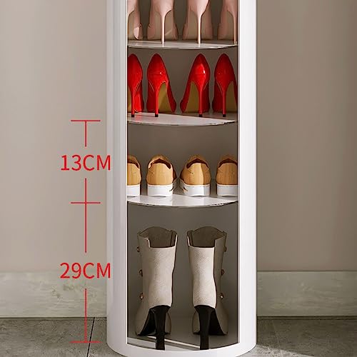 360° Rotating Shoe Rack Round Shoe Cabinet with Cover J81095