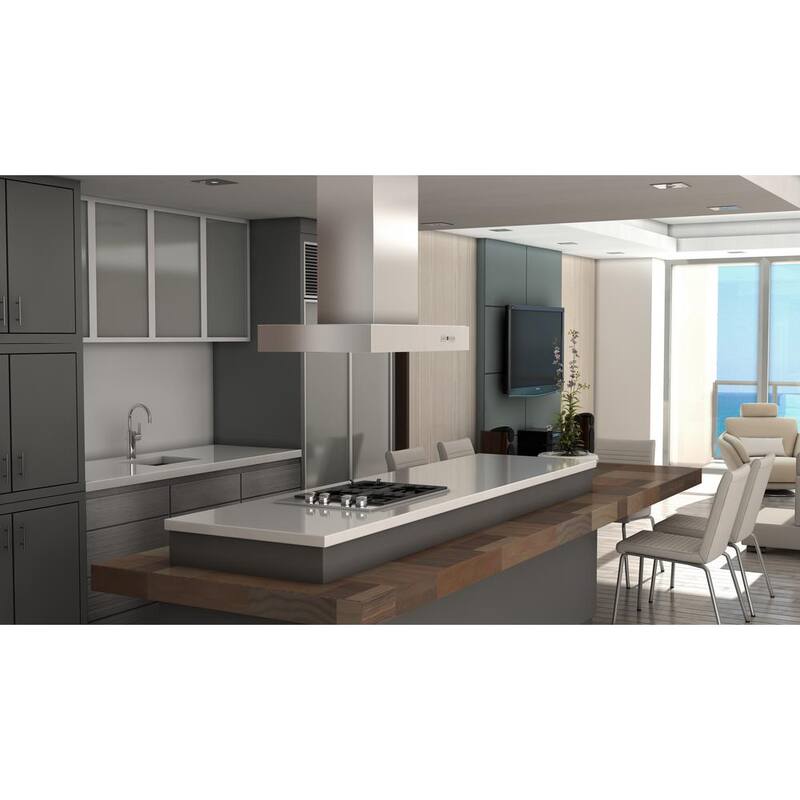 48 in. 700 CFM Ducted Island Mount Range Hood Stainless Steel E8884
