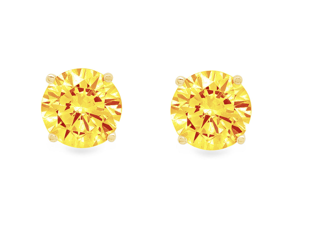 18k Yellow Gold Citrine Stud Earrings B984575