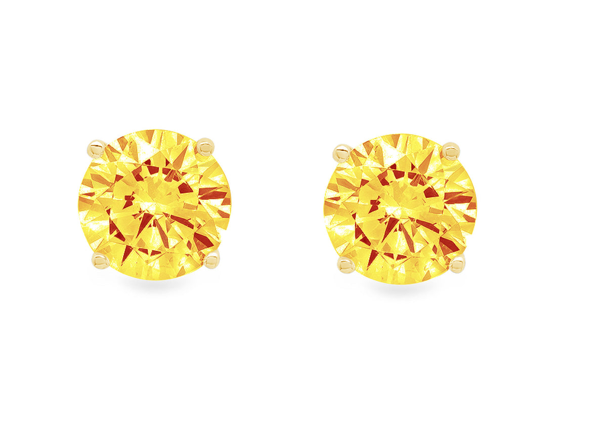 18k Yellow Gold Citrine Stud Earrings B984575