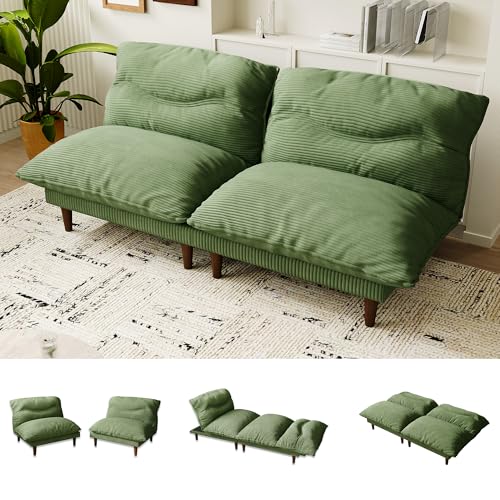 Green Corduroy 4 in 1 Convertible Futon Sofa Bed H289