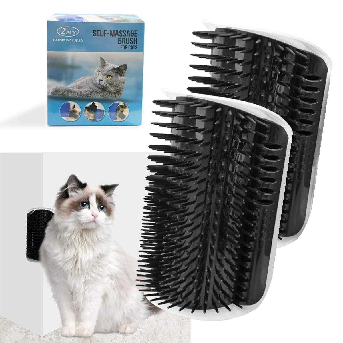 2 Pack Cat Self Groomer Wall Brush with Catnip J78530