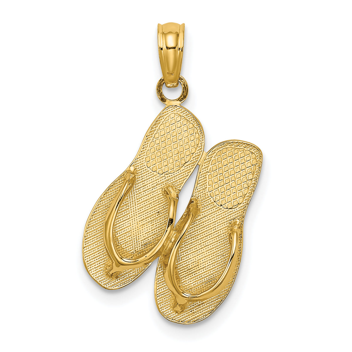 14k Yellow Gold Flip Flop Sandals Pendant 7x13mm X18169