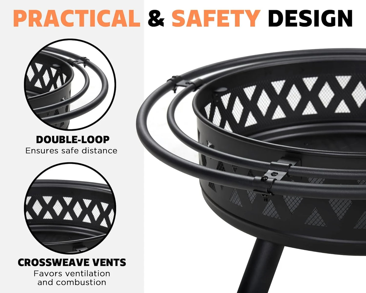 35 inch Metal Wood Burning Fire Pit G6226