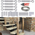 5Set 1/8 Cable Railing Kit Hardware Turnbuckle M5 Eye to Eye and 165' Wire Rope for Wood Post Stainless Steel Angle Adjustable 5 Cable Lines A581831