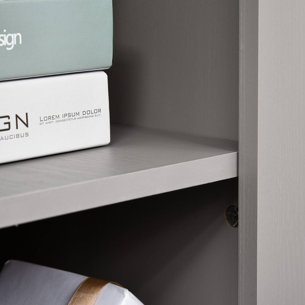Grey Computer Desk with Hutch and Storage Cabinet W6447