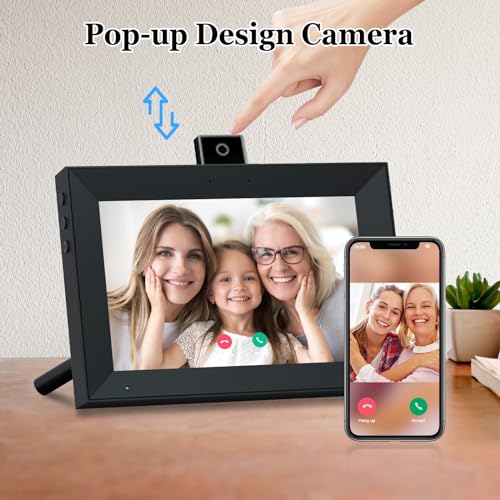 10.1 Inch WiFi IPS HD Touchscreen Digital Picture Frame with Black Wood Frame N978
