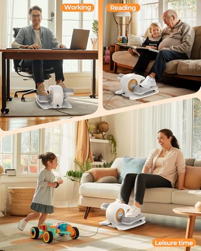 Under Desk Elliptical Electric Leg Exerciser with Remote Control W7754