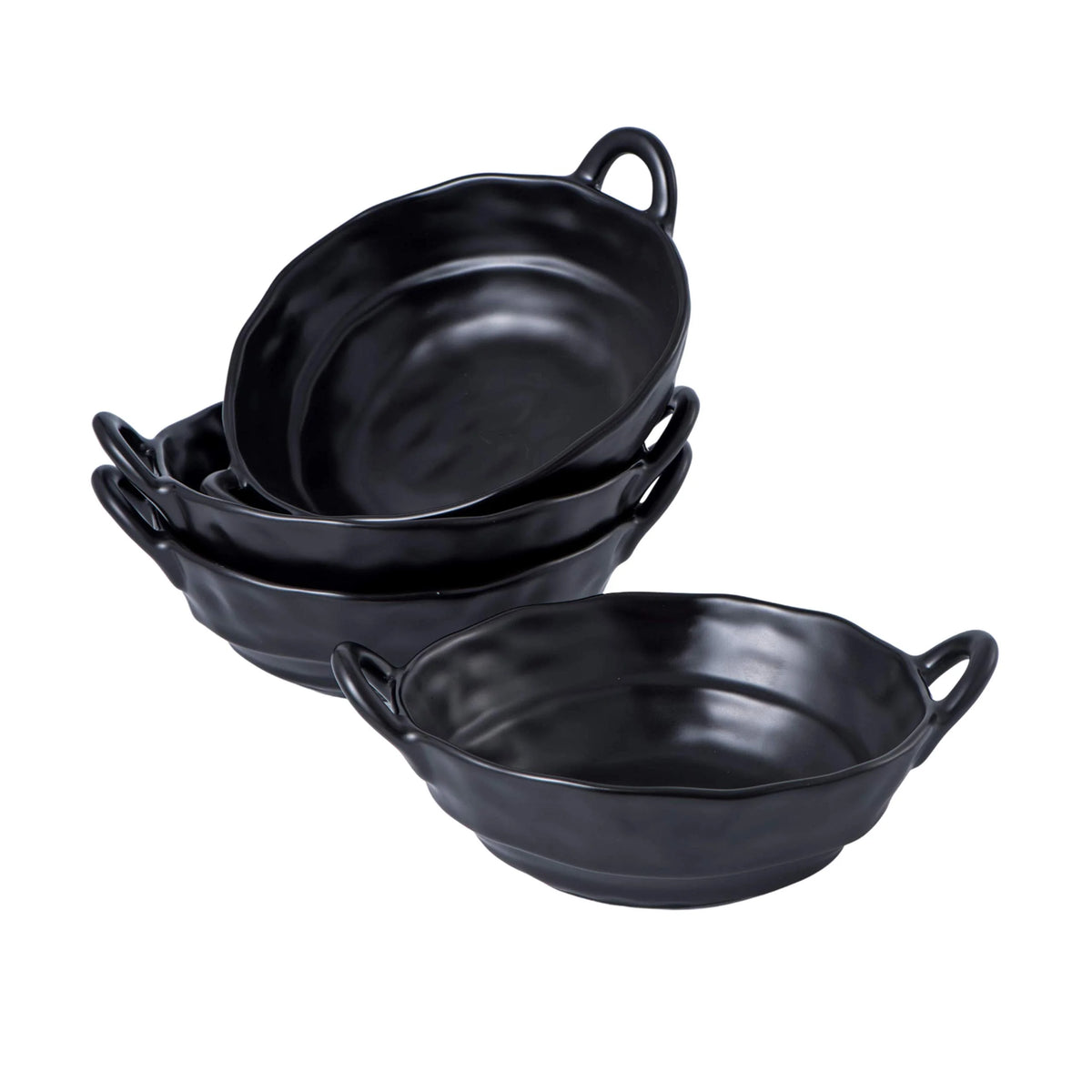 Black Ceramic Matte Glazed Bowls Set of 4 U802950