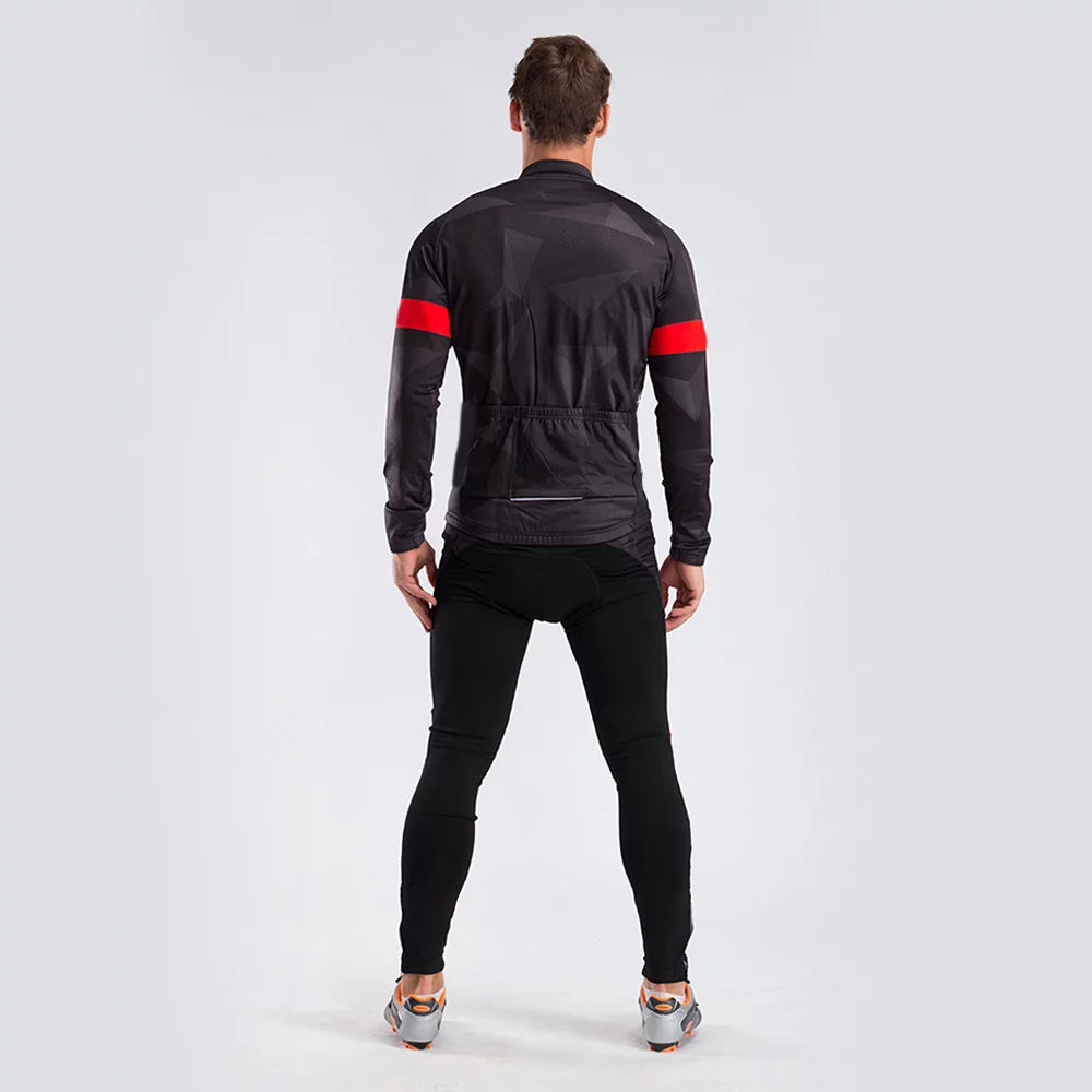Men's Long Sleeve Cycling Jersey with 3D Padded Pants P60923