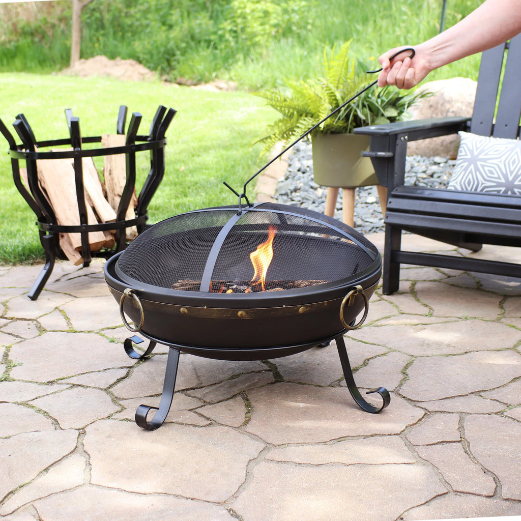 Steel Fire Bowl and Spark Screen - 25" V54650