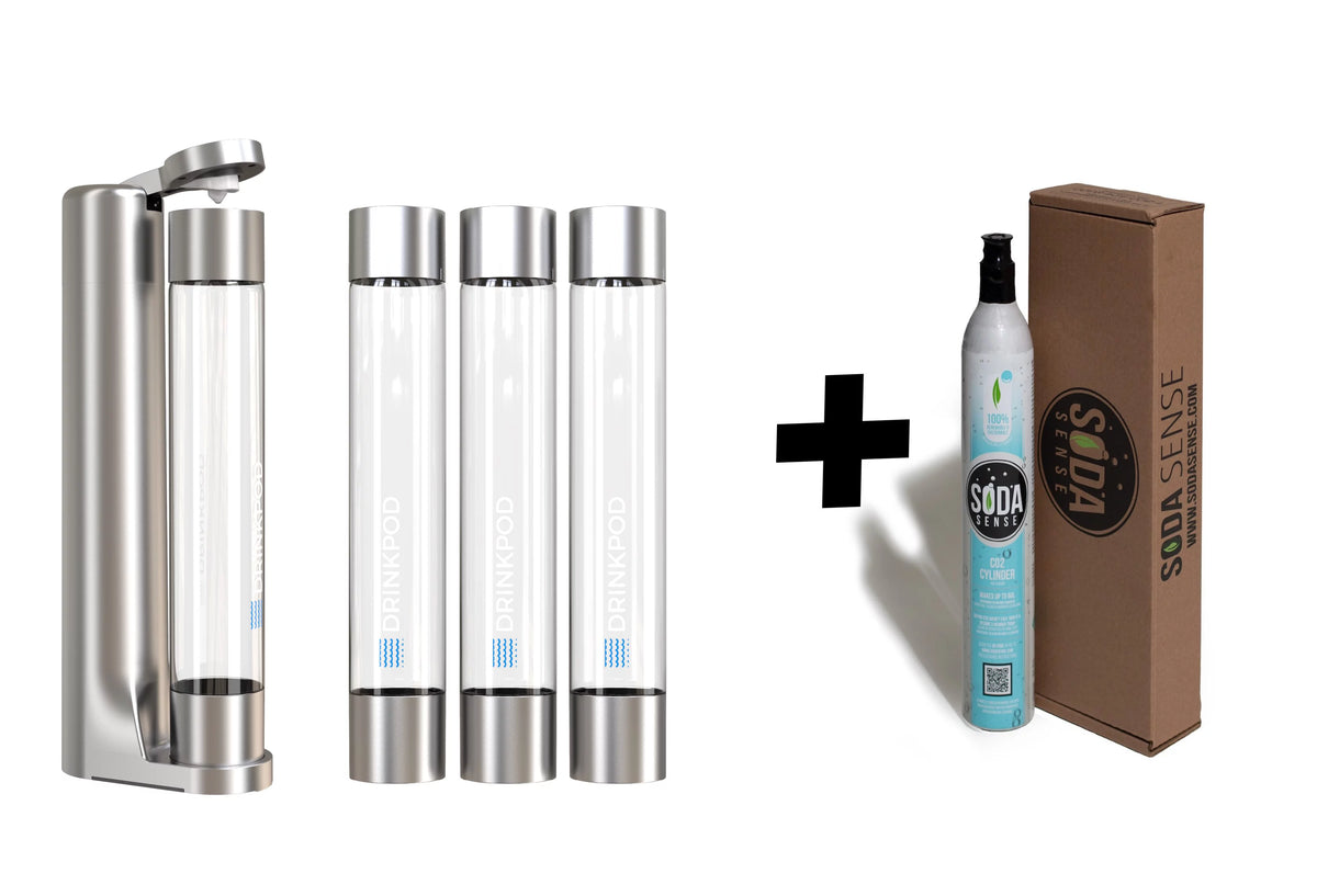 Soda Maker with 2 CO2 Cylinder and 3 PET Bottles W239962