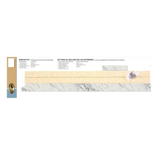 8 ft White Laminate Countertop Kit with Left Miter and Full Wrap Ogee Edge D19997