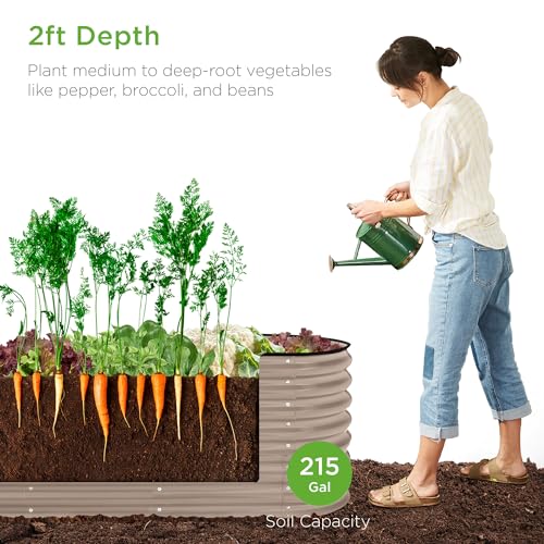 8x2x2ft Metal Raised Garden Bed, Charcoal K1480