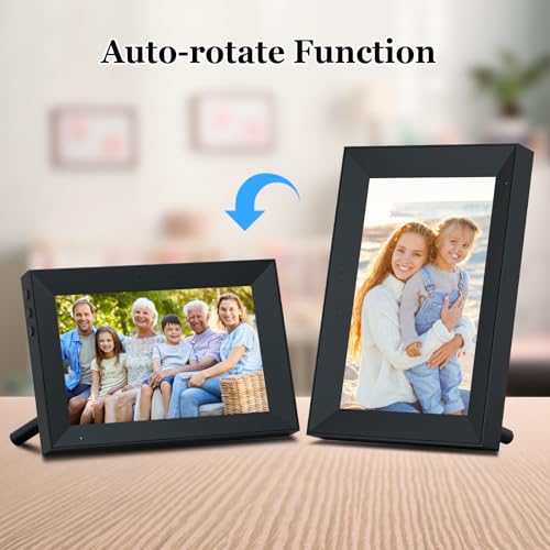 10.1 Inch WiFi IPS HD Touchscreen Digital Picture Frame with Black Wood Frame N978