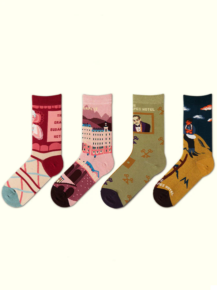 Cartoon Pattern Mid-Calf Socks A224
