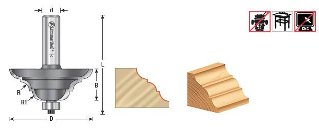 Carbide Tipped Table Edge Double Cove & Bead Y84540