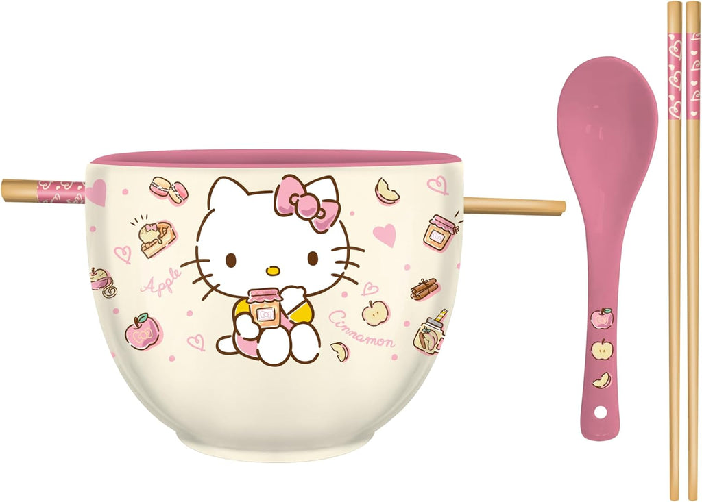 20 Ounce Ceramic Ramen Noodle Rice Bowl with Chopsticks and Spoon K18595