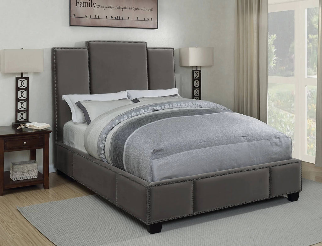 Grey Upholstered Bed Full O814