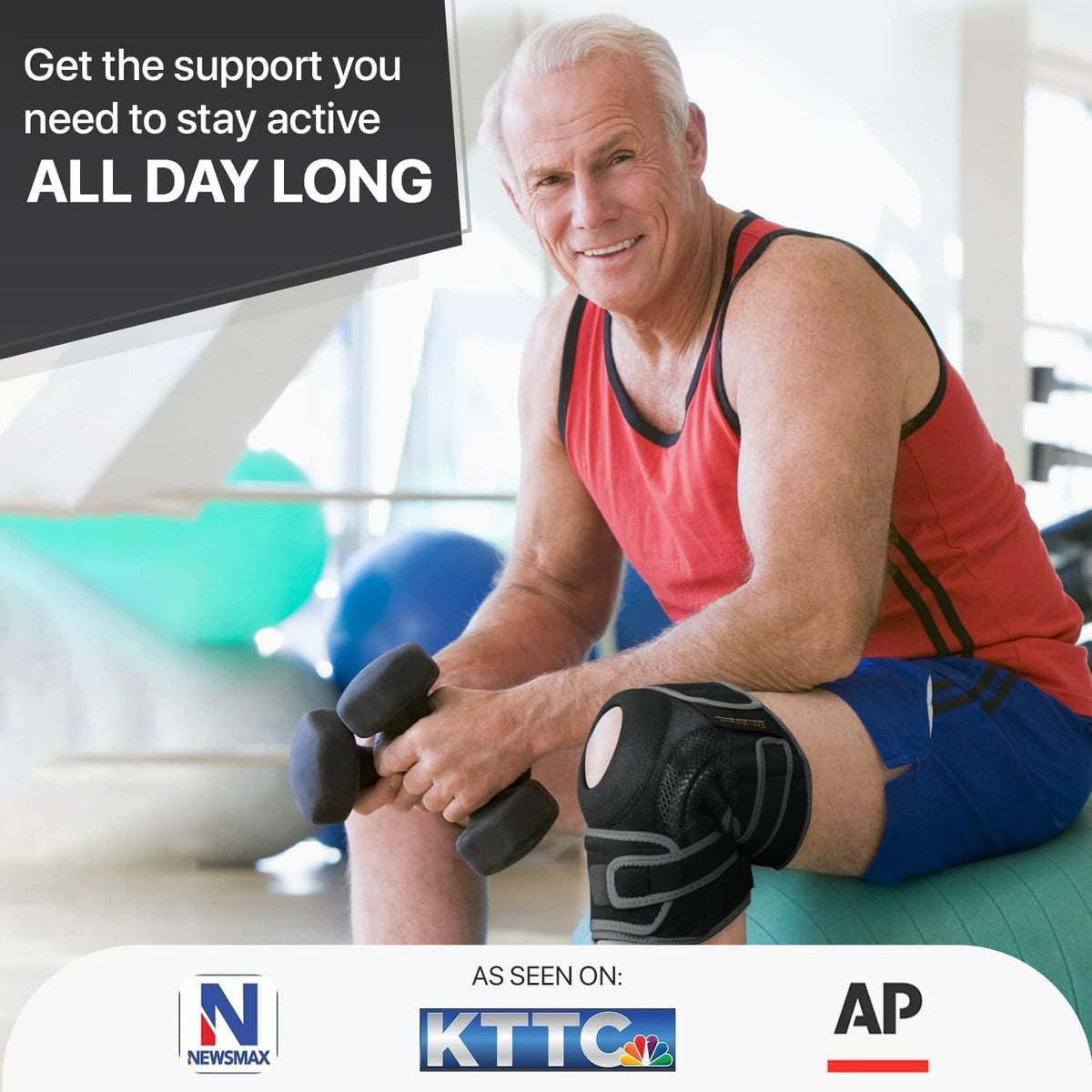 X-Large Mercury Knee Brace with Side Stabilizers & Patella Gel Pads R834