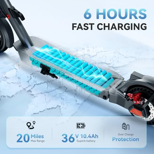 Electric Scooter, 500W Peak Motor, 8.5" Solid Rear Tire and Pneumatic Front Tire U454916