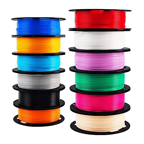 6 Spools Bicolor Dual Color 1.75mm 3D Printer Filament Bundle, Silk PLA, 250g X 6 Spools U4515