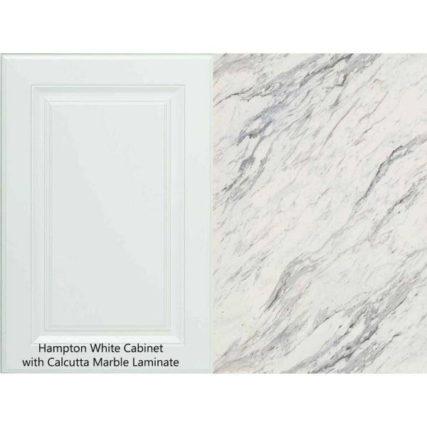 8 ft White Laminate Countertop Kit with Left Miter and Full Wrap Ogee Edge D19997