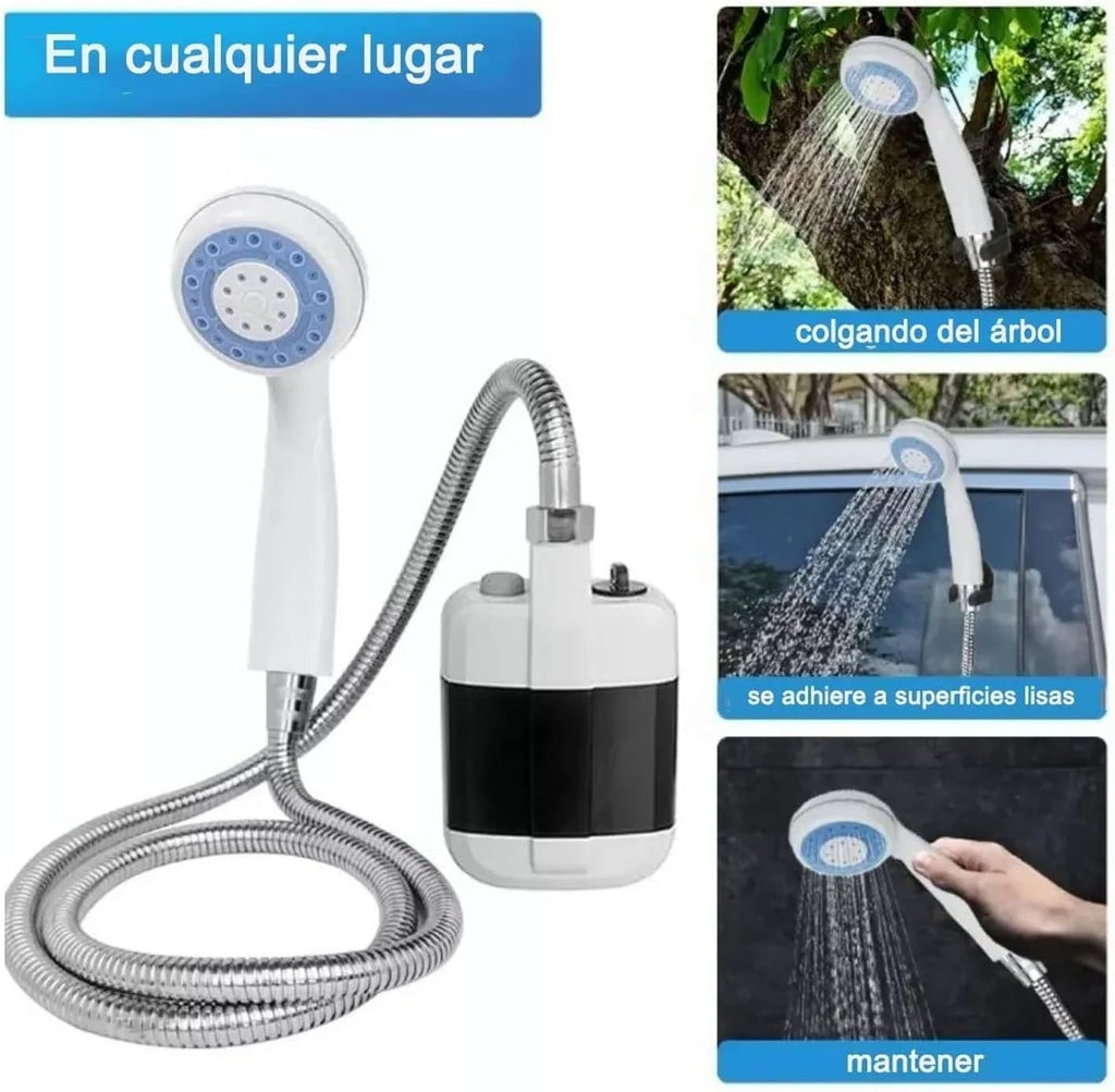 Portable Electric Shower with Battery Powered Pump Shower Head Nozzle T47364