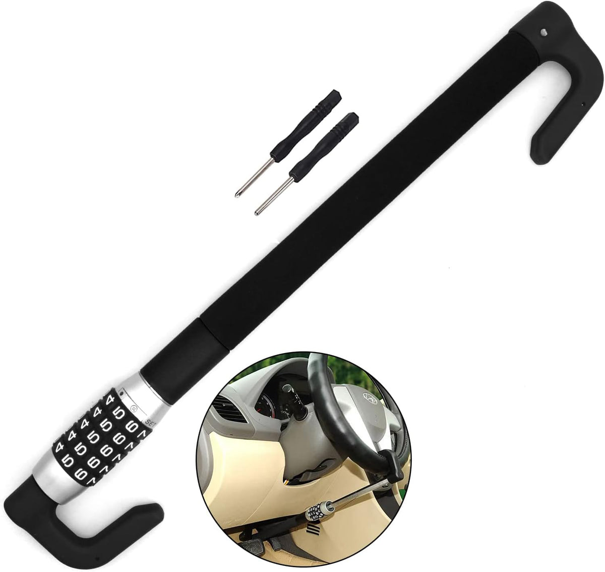 Heavy Duty 5 Digit Combination Steering Wheel Brake Lock C1700