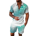 Mens Printed Short Sleeve 2 Piece Outfits Sets K272