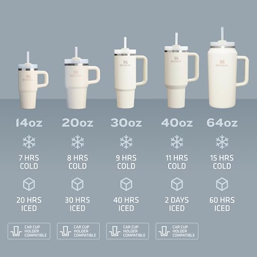 40 oz Insulated Stainless Steel Tumbler with Handle and Straw R60747