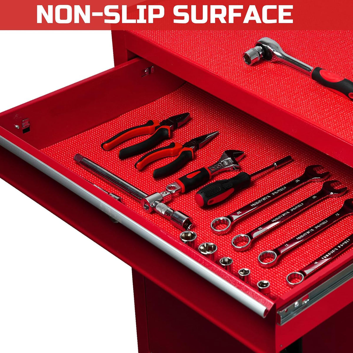 Red Non-Slip Heavy Duty Tool Box Liner 16 inch Wide x 18 ft O212