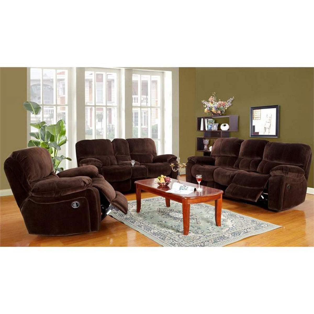 Chocolate Reclining Sofa P354