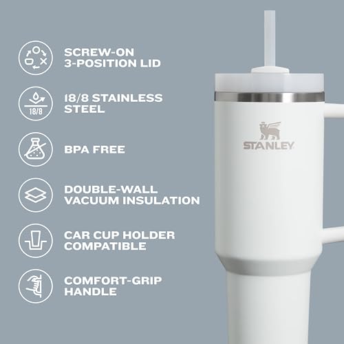 40 oz Insulated Stainless Steel Tumbler with Handle and Straw R60747