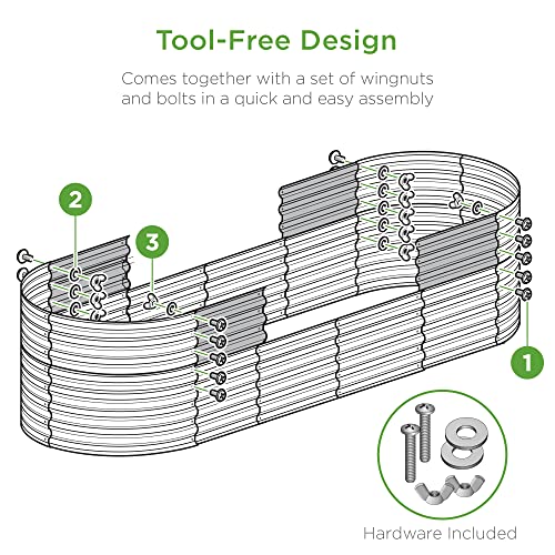 8x2x2ft Metal Raised Garden Bed, Charcoal K1480