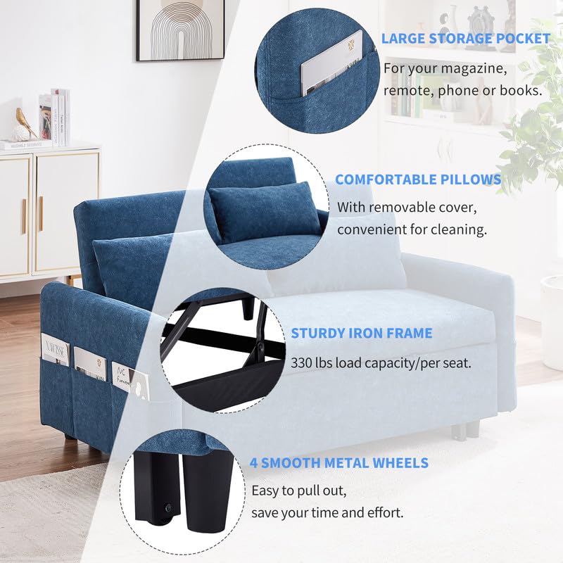 Grey Microfiber Convertible Sofa Bed Chair S306155