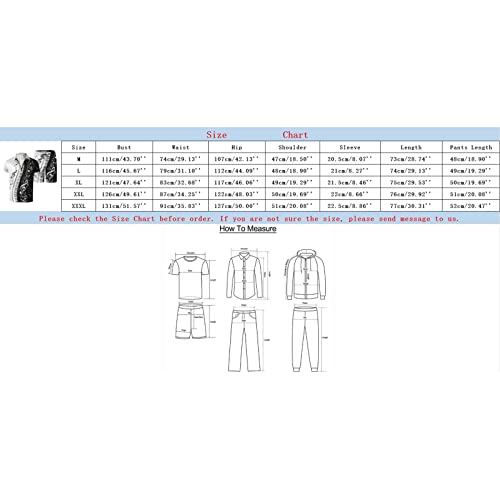Mens Printed Short Sleeve 2 Piece Outfits Sets K272