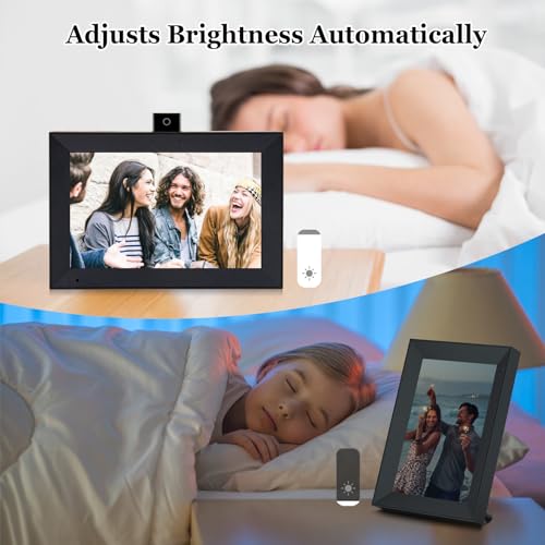 10.1 Inch WiFi IPS HD Touchscreen Digital Picture Frame with Black Wood Frame N978