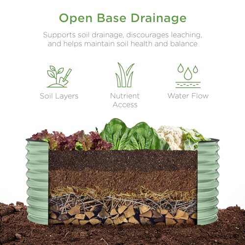 8x2x2ft Metal Raised Garden Bed, Charcoal K1480