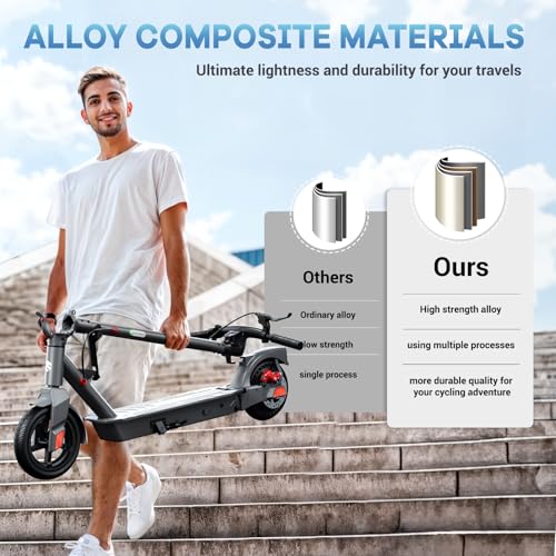 Electric Scooter, 500W Peak Motor, 8.5" Solid Rear Tire and Pneumatic Front Tire U454916