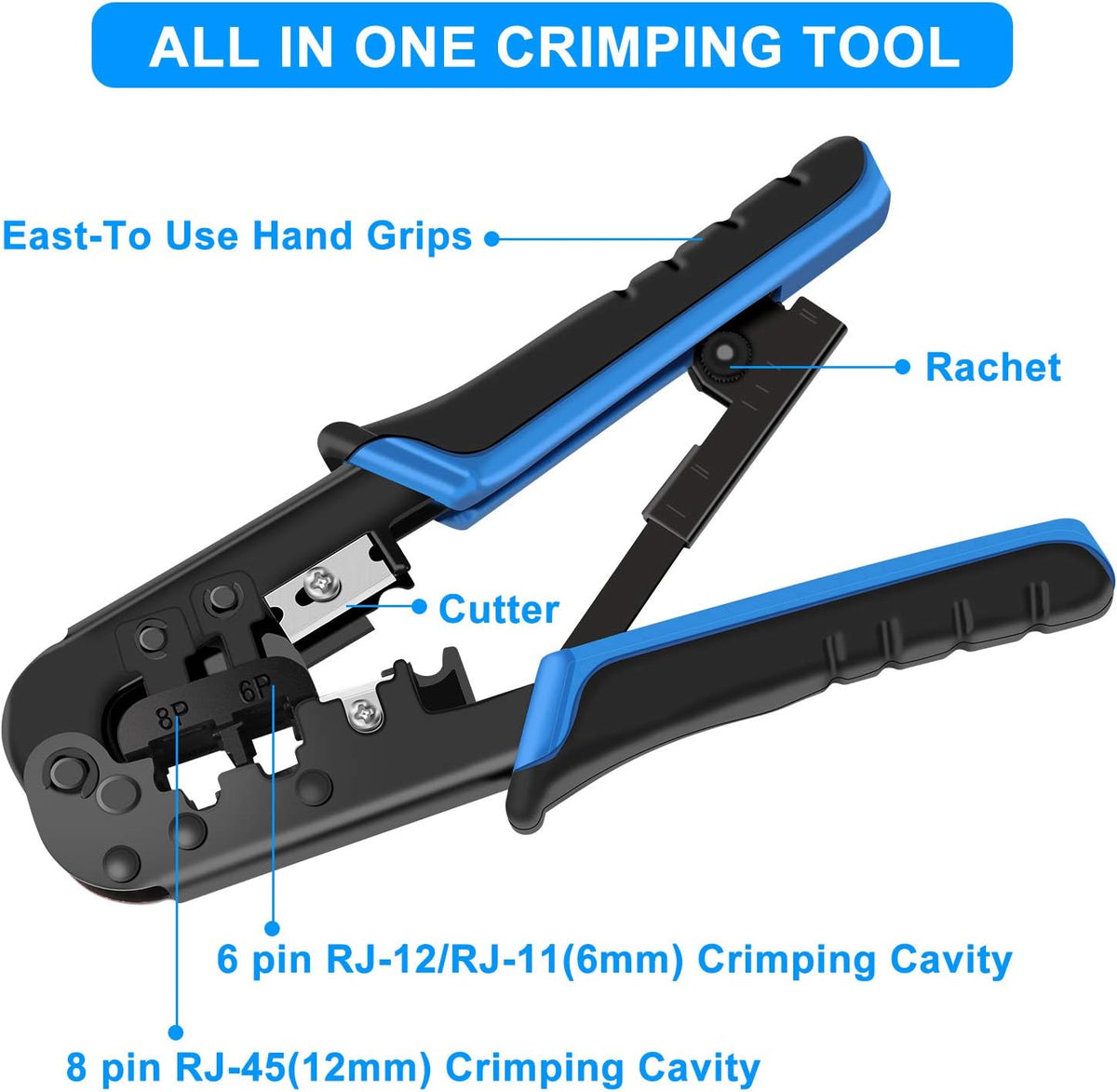RJ45 Crimping Tool Kit Ethernet Crimp Tool Set G799188