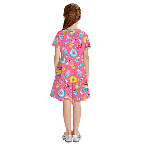 Little Girls Short Sleeve Casual Summer Sundress V548339