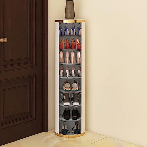 360° Rotating Shoe Rack Round Shoe Cabinet with Cover J81095