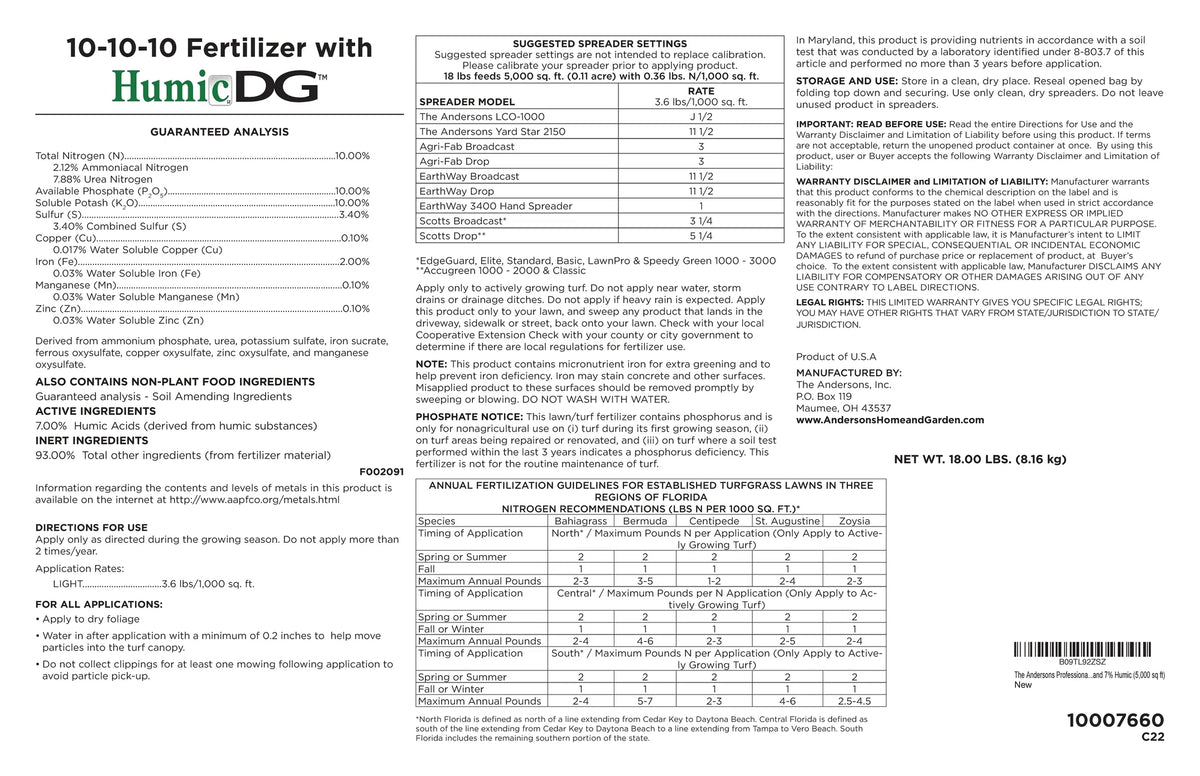18lb. 10-10-10 Fertilizer with Micronutrients W384650