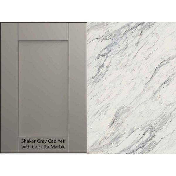 8 ft White Laminate Countertop Kit with Left Miter and Full Wrap Ogee Edge D19997