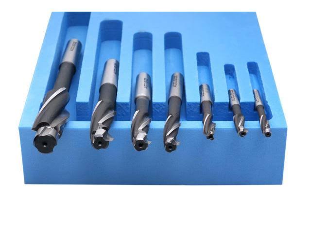 H.S.S. 3 Flute Straight Shank 7 PC Counterbore Set D2137